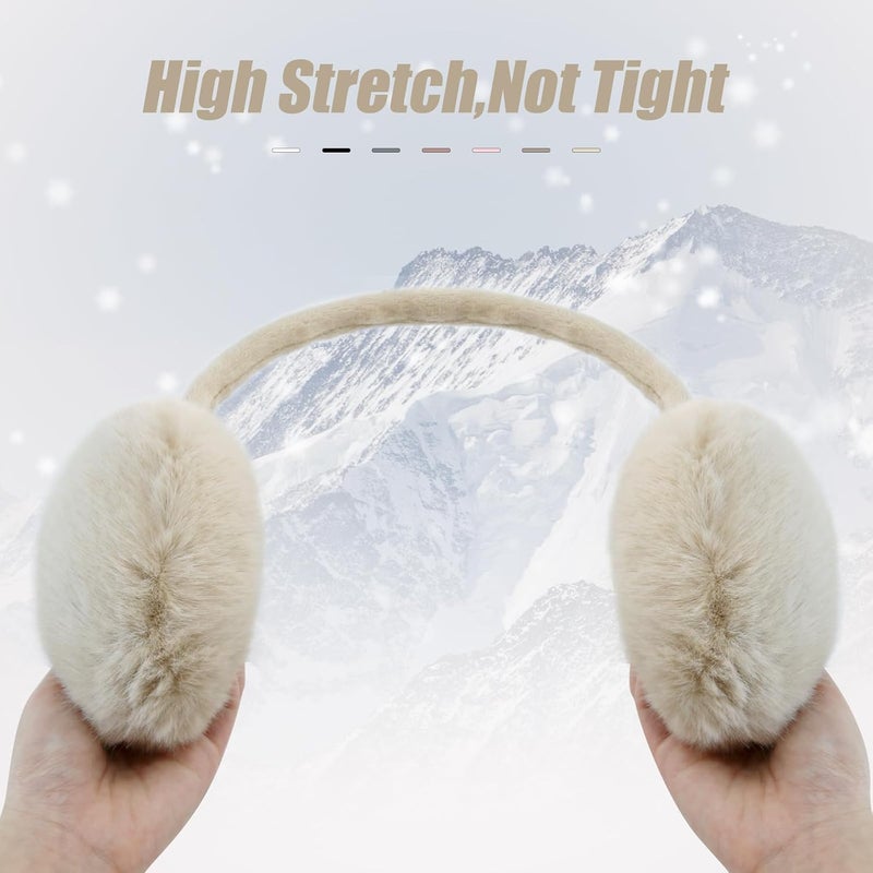 YATANAM Ear Muffs for Women Faux Fur Winter Girls Earmuffs Fluffy Adjustable Ear Warmers Cute Ear Covers - Image 3